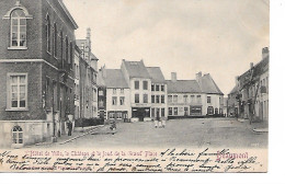 CP Beaumont Hôtel De Ville, Le Château Et Le Fond De La Grand'place Julie à Jules Servais Wasseiges 1902 Est. Beaumont - Beaumont