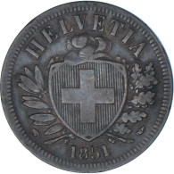 Monnaie, Suisse, 2 Rappen, 1851 - Autres & Non Classés