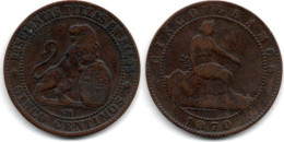 MA 24124 / Espagne - Spain - Spanien 5 Centimos 1878 OM TB - 10 Centiemen