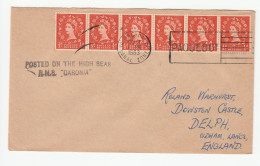 1963 British Ship In Canal Zone PAQUEBOT Cover RMS Caronia To GB Stamps Cruise Liner - Zona Del Canale / Canal Zone