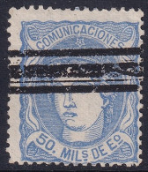 Spain 1870 Sc 166 España Ed 107b Bar (barrados) Cancel Dark Blue - Usados