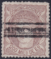 Spain 1870 Sc 168 España Ed 109 Bar (barrados) Cancel - Usati