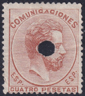 Spain 1872 Sc 188 España Ed 128T Telegraph Punch (taladrado) Cancel  - Telegramas