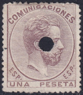 Spain 1872 Sc 187 España Ed 127T Telegraph Punch (taladrado) Cancel  - Telegrafen