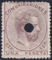 Spain 1872 Sc 187 España Ed 127T Telegraph Punch (taladrado) Cancel  - Telegraph