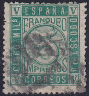 Spain 1867 Sc 94 España Ed 93 Used Parrilla Con Cifra Cancel - Usados