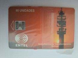 CHILI   CHIP 90 UNITS / COMMUNICATION TOWER SANTIAGO  / ENTEL/   CARD    MINT IN WRAPPER    ** 14353** - Chile