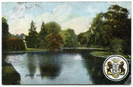 BATH : VICTORIA PARK / KINGSTON DEVERILL, POST OFFICE (CARPENTER) / TROWBRIDGE POSTMARK - Bath