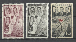 RUSSLAND RUSSIA 1938 Michel 595 & 599 - 600 Nordpol Aviation North Pole O - Poolvluchten