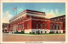 Maine Lewiston Post Office Curteich - Lewiston