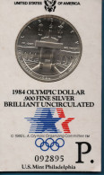 USA 1 DOLLAR 1984 P KM# 210 LOS ANGELES 1984 XXIII OLYMPIAD Argent 900‰ Silver BU - Gedenkmünzen