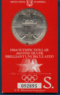 USA 1 DOLLAR 1984 S KM# 210 LOS ANGELES 1984 XXIII OLYMPIAD Argent 900‰ Silver BU - Conmemorativas