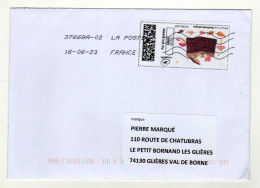 Enveloppe FRANCE Avec Vignette Affranchissement Lettre Verte Oblitération LA POSTE 37668A-02 16/06/2023 - 2010-... Illustrated Franking Labels