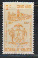 VENEZUELA 1958 1959 AIR POST MAIL AIRMAIL COAT OF ARMS TRUJILLO HOTEL AND BOLIVAR MONUMENT 5c USED USATO OBLITERE' - Venezuela