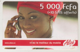 SENEGAL - Alizé - Mobile Refill , Vivez Le Meilleur Du Mobile, 5,000 CFA(+10 SMS), Used - Sénégal