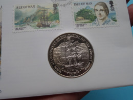 1 Crown ( Island Of MAN The BOUNTY ) 1989 UNC ( See SCANS ) Numisbrief ( Can Be Send Without Or Folded Letter ) ! - Île De  Man