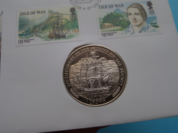 1 Crown ( Island Of MAN The BOUNTY ) 1989 UNC ( See SCANS ) Numisbrief ( Can Be Send Without Or Folded Letter ) ! - Isle Of Man