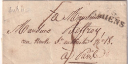 France Marque Postale - 76 / AMIENS - Avec Texte - 1827 - 1801-1848: Précurseurs XIX
