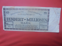 DUISBURG-MEIDERICH 100 MILLION 1923 - Colecciones