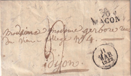 France Marque Postale - 70 / MACON - Avec Texte - 1828 - 1801-1848: Précurseurs XIX