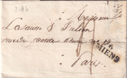 France Marque Postale - 76 / AMIENS - Avec Texte - 1827 - 1801-1848: Precursors XIX