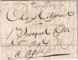 France Marque Postale - 10 / CASTELNAUDARY - Avec Texte - 1795 - 1701-1800: Précurseurs XVIII