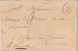 France Marque Postale - 73 / TOURNANS En Rouge - Avec Texte - 1829 - 1801-1848: Precursori XIX