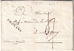 France Marque Postale - 73 / PROVINS - Avec Texte - 1826 - 1801-1848: Precursori XIX