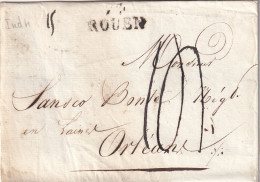 France Marque Postale - 74 / ROUEN - Sans Texte - 1801-1848: Precursors XIX