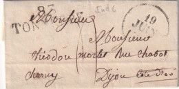 France Marque Postale - 83 / TONNERRE - Avec Texte - 1828 - 1801-1848: Precursori XIX