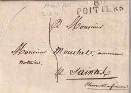 France Marque Postale - 80 / POITIERS - Avec Texte - 1825 - 1801-1848: Précurseurs XIX