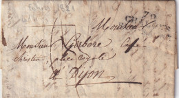 France Marque Postale - 70 / CHALONS / SUR SAONE - Avec Texte - 1821 - 1801-1848: Vorläufer XIX