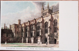 WINCHESTER COLLEGE CHAPEL FROM THE GREAT COURT 1816 CARTE MODERNE - Winchester