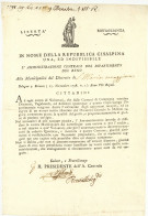 Republique Cisalpine Cisalpina 1798 Bologna Vignette - Documenti Storici