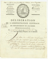 Revolution Strasbourg 1798 En-tete Vignette Bas-Rhin - Documenti Storici