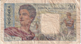 BILLETE DE BANQUE DE L'INDOCHINE DE NOUMEA DE 20 FRANCS DEL AÑO 1963 (BANKNOTE) - Otros – Oceanía