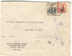 Edifil 823, Gálvez 425 En Carta, Circulada El 27/07/1937 De Málaga A Sevilla. - Sonstige & Ohne Zuordnung
