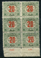 TRANSYLVANIA 1919 Overprint Type II  On Postage Due 20 F. Block Of 6 MNH / **.  Michel Porto 9 II - Transylvanie