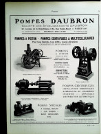 ►   POMPE à Piston DAUBRON Centrifuge à Vin , Cidre , Huilerie  - Page Catalogue Technique 1928  (Dims Env 22 X 30 Cm) - Tools