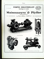 ►   POMPE à Piston  Electro-Pompe Pour Mine MAISONNEUVE & PFYFFER - Page Catalogue Technique 1928  (Env 22 X 30 Cm) - Machines