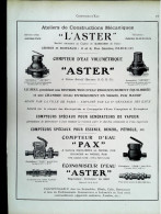 ► COMPTEUR D'EAU Volumétrique ASTER Rue Gandon PARIS 13e - Page Catalogue Technique 1928  (Env 22 X 30 Cm) - Maschinen