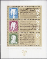 Allemagne DDR 1985 Bach,Händel,Schütz,Compositeurs,Musique,Divertissement - Musique