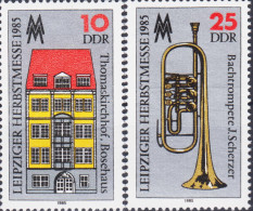 Allemagne DDR 1985 Fair,Bach Trumpet,Music,Bauhaus/Art School,Education MNH - Musique