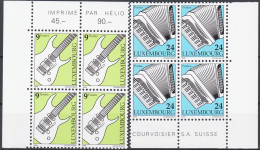 Luxembourg 2000 Musique, Instruments, Guitare, Accordéon, Arts, Bl 4, MNH - Musique