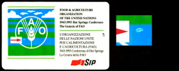 G 266 C&C 2304 SCHEDA TELEFONICA NUOVA MAGNETIZZATA FAO 10.000 L. VARIANTE FALLA BIANCA - Erreurs & Variétés