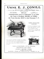 ► Machine-Outils TOURS Revolver Usine CONILL à  Levallois-Perret     - Page Catalogue Technique 1928  (Env 22 X 30 Cm) - Macchine