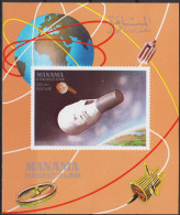 Manama 1969 Mercury Space Capsule,Space Exploration,Moon M/s MNH - Otros & Sin Clasificación