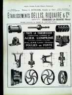 ► Machine-Outils POULIES   Ets DELLIS RIQUAIRE - Ferrière La Grande - Page Catalogue Technique 1928  (Env 22 X 30 Cm) - Máquinas