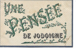 CP Une Pensée De Jodoigne Avec éléments Dorés En Relief Sur Les Caractères Verts 1907. Ida à Julie Servais Wasseiges - Jodoigne