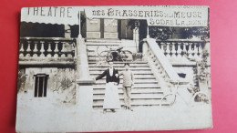 Carte Photo  D'un Théatre , Et Brasserie De La Meuse - To Identify